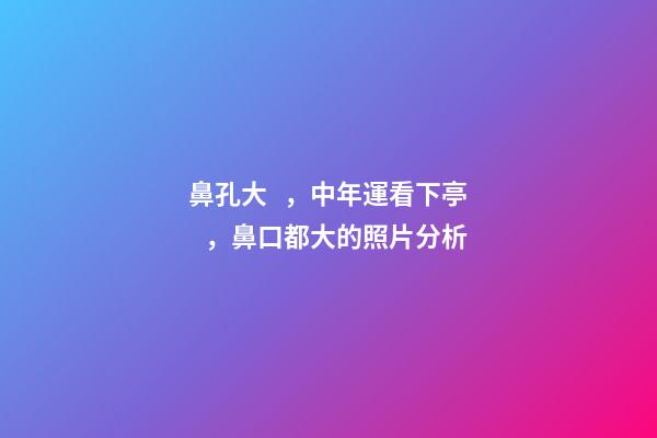 鼻孔大，中年運看下亭，鼻口都大的照片分析